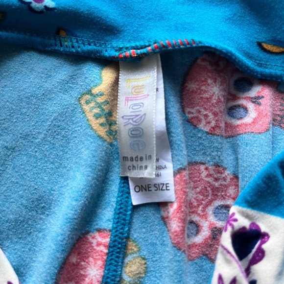 LulaRoe One‎ Size Women's Skull Print Leggings - Picture 3 of 6